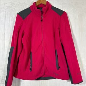 LL Bean Fleece Zip Sweatshirt Small Pink Gray Outdoors Hiking Gorpcore Polartec